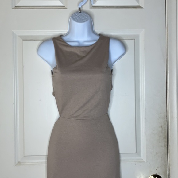 Beige Asymmetrical Dress - Picture 4 of 6